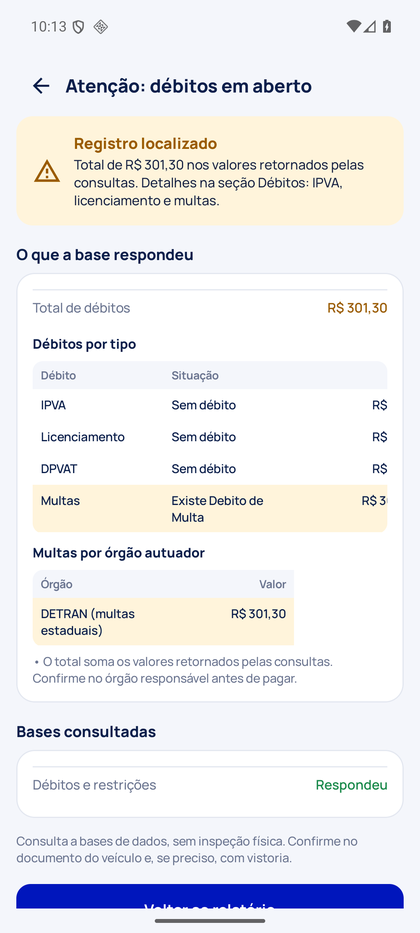 Detalhe de um ponto de atenção